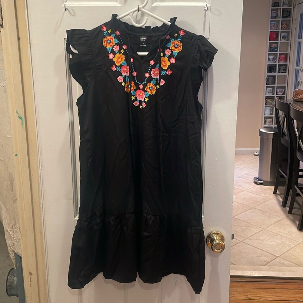 Black Dress with floral print